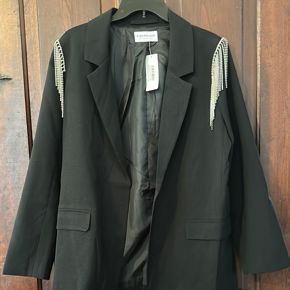 Black Blazer with Silver Accents